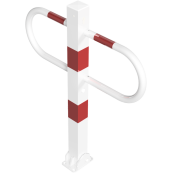 Passage and | car-park barrier | foldable with Euro | profile cylinder lock | hot-dip galvanized and white coated withred reflecting stripes